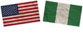Nigeria and United States of America Flags Together Ã¢â¬â Paper Texture Ã¢â¬â Illustration